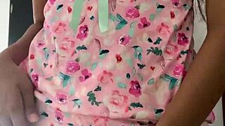 look at this innocent girl in pajamas, what is she hiding under there? spy camera catches flashing latina teen