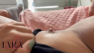 I masturbate intensely thinking about the neighbor, fingering my big clit and nipples hard.