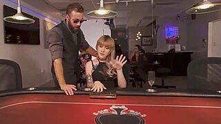 this shemale sucks the croupier hard, gives handjob, then rides cowgirl style 😍