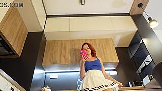 Redhead Hot Wife Has New Mini Skirt and Pink Panties to Show Off!