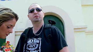 why is this small tits teen getting fucked so hard by two guys?