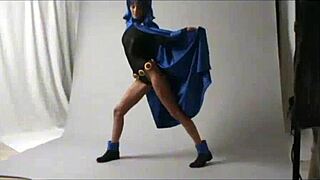 Amateur cosplay as raven, what a sexy outdoor teen adventure!