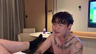 Watch This Hot Asian Guy Slowly Licking Pussy And Fucking With Passion!