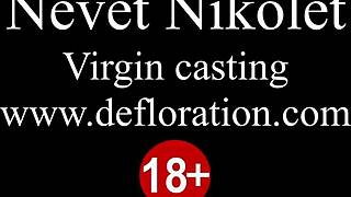 Hot Brunette Virgin Babe Never First Time Casting