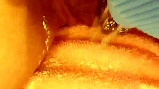 Mature babe enjoys talcum powder sensually.