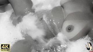 Milf Teacher Masturbates Pussy in Bubble Bath