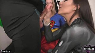 Sinn sage and her friend riley reyes share a cock in a hot role play