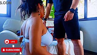 i made this naughty goth girl sit on hard cock on sofa until she moaned loud