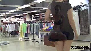 Fantastic Czech teen tempted in mall and rode in POV