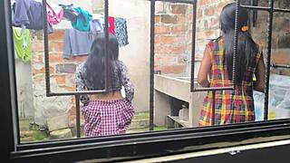 Housewives make homemade porn after doing laundry at home theyre hot sluts