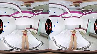 Beautiful cute babe with big breasts in high definition 5k vr