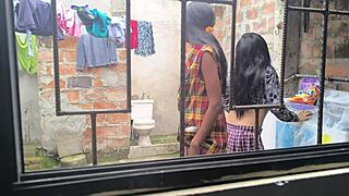 Housewives make homemade porn after doing laundry at home theyre hot sluts