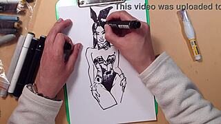 Quick sketch of hot sexy girl in latex with markers 😎