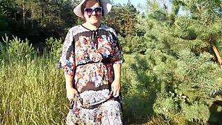 Hairy mature woman flashes on nudist beach