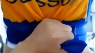 Wow, stepsister with perfect tits 18 in uniform undresses and shows her ass. We make love!