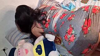 wild anal fucking and creampies with girlfriend's lesbian friend in homemade threesome