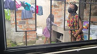 Housewives make homemade porn after doing laundry at home theyre hot sluts