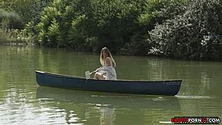 The cute girlfriend poses in sexy lingerie for her boyfriend