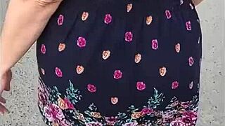 Mature Latina Flashes Big Ass On Street In Skirt And Thong