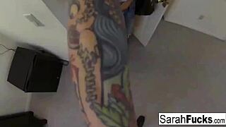 Busty Pornstar Sarah Fucks Hard