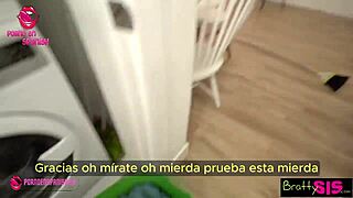 My stepsister got stuck in the laundry