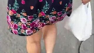 Mature Latina Flashes Big Ass On Street In Skirt And Thong
