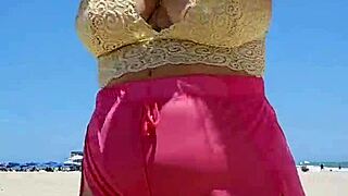 I found an african lover at the beach, flashing my big pussy lips almost naked to arouse him