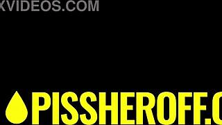 blonde colombian teen 18+ gets peed on while deep throating monster cock in shower