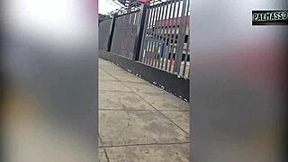 Boldly Breaking Neighbor's Cheating Whore's Ass On The Street Until Shit Comes Out.