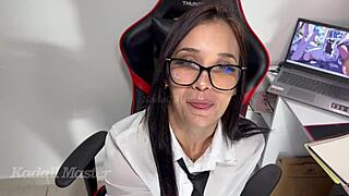 college student sucks professor for better grades in suggestive encounter