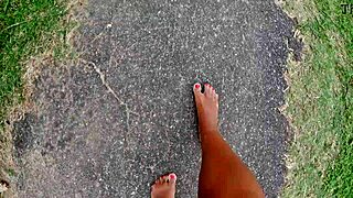 i walked barefoot on street and beach getting feet dirty for foot fetish fun... oops i meant feet!