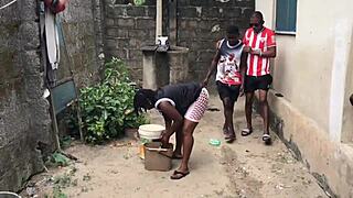 she couldnt resist the urge to fuck the 2 biggest dicks in the hood