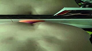 Wife's overwhelming passion as she makes hubby fuck her dildos intensely