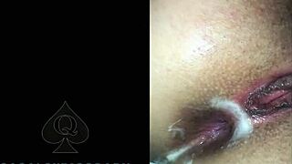 My friend is playin with my wife's ass and puttin a toy in her pussy