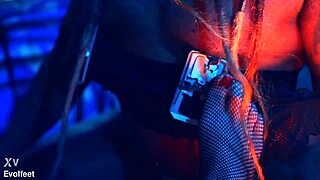 beauty in heels with nipple clamps