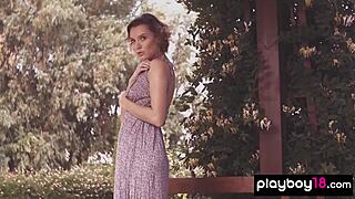 Glamorous All Natural Russian Blonde Milf Posing Nude Outdoor