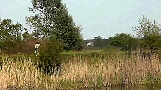 mature milf solo on wild beach, naked outdoors