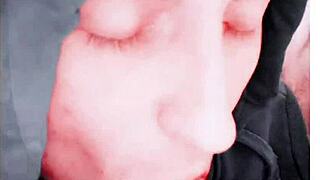 Beautiful Tattooed Self-Sucking Autofellatio