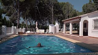 valentina ricci rides big black cock by the pool