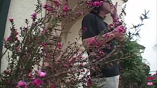 out of this world brunette hottie gets filmed while deep throating and riding reverse cowgirl