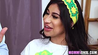 stepmom and stepdaughter giving stepdad an anal surprise 😈