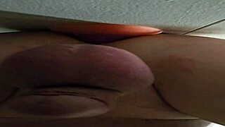 Wife's overwhelming passion as she makes hubby fuck her dildos intensely