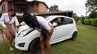 a pair of latinas use their big asses to attract clients and fuck them, says melany latina