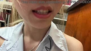 Asian Girl Masturbates In Library While Someone Reads Right Next To Her Clip