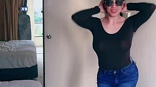 Asian Ladyboy Big Boobs Striptease!