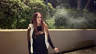 Italian big tits milf artemisia love enjoys a late night smoke session