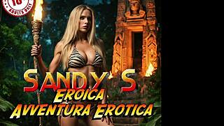 Hey, check out Sandy's erotic cosplay adventure with milf parody and music vibes 😏🎶