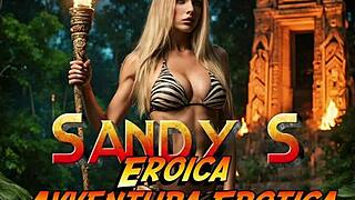 Hey, check out Sandy's erotic cosplay adventure with milf parody and music vibes 😏🎶