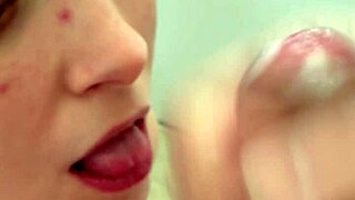 blowing cock and getting a facial