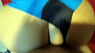 Real homemade anal double with gem butt plug